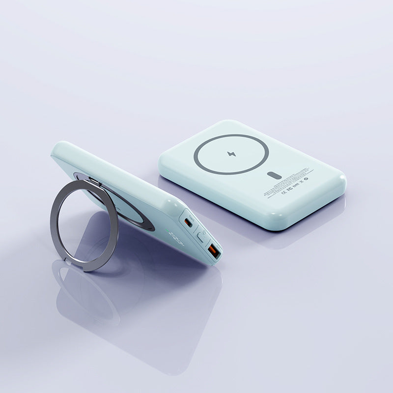 Magnetic Suction With Bracket Wireless Charger Portable 5000mAh Mobile Power Supply