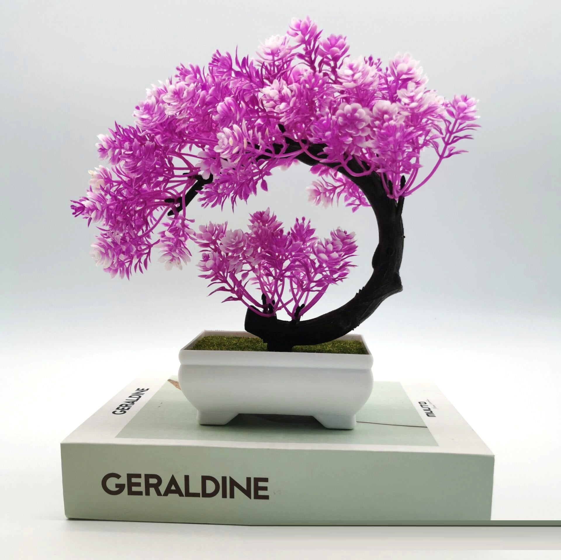 Artificial Plant Potted Moon Camellia Small Tree Bonsai Indoor Furnishings